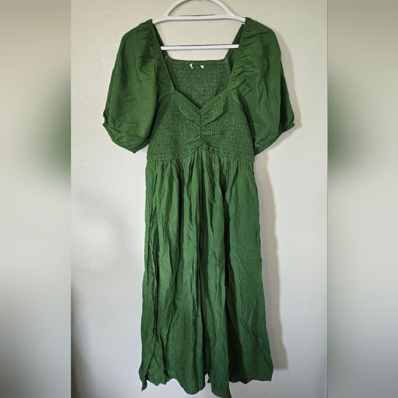 Baltic Born | Stefania Midi Dress In Green Size Medium NWOT - Picture 5 of 11